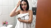 I couldn't resist! Manuela Alvarez takes a shower without underwear and I go in to fuck her hard in the bathroom. POV ends up in real homemade sex.