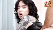 Hot Busty Brunette Squirts Hard and Gets Creampied