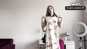 Hot stepmom in dress jerks off her stepson's big cock after changing clothes, then sucks and fucks