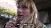 Public Agent - Very nice natural tits, I took her to a public stairwell to fuck her