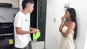 Mi little Indian stepsister surprises me masturbating in her panties, asks me to fuck her in exchange for not saying anything to our stepparents