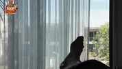 The pervert secretly masturbated to his new neighbor, but she CAUGHT him and angrily came to him for a juicy fuck