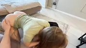 My stepsister wants to get a job, but got rough sex and cum in pussy