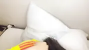 beautiful young Colombian girl lets her face be filled with milk during the World Cup