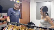 This sexy employee offers me a new shirt in exchange for a hot, hard fuck with orgasms.
