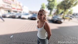 Hot Blonde Lets Me Fuck Her Tits In Public
