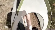 Hot Blonde Gets Roughly Fucked in a Tent to Orgasm