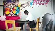cute student takes a huge bbc from her monster cock teacher