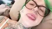Gothslut has Intense fuck while wearing white lingerie and glasses