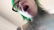 Gothslut has Intense fuck while wearing white lingerie and glasses