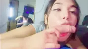 Teen latina face slapping and sloppy blowjob