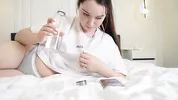 My wet stepsister is all wet and riding my cock. Cum in her pussy.Valeria Sladkih