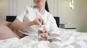 My wet stepsister is all wet and riding my cock. Cum in her pussy.Valeria Sladkih
