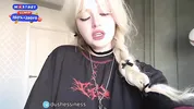 May i cum in my tights and then fill your mouth with real SQUIRT? Hot teen Goth girl videocall you