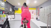While she's at the gym I wait for her in her room with my hard cock Jenifer play