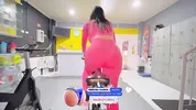 While she's at the gym I wait for her in her room with my hard cock Jenifer play