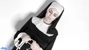 Busty blasphemous nun gets fucked and with a titjob she gets covered cum