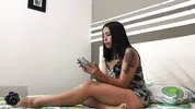 hot lesbian sex between stepsister, scissors and I eat her delicious pussy -Melanie Caceres&EmilyFox