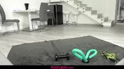 A horny workout becomes a hardcore fuck in this POV with gorgeous Yessica Bunny!