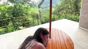 He spies on me in the shower and we fuck in the mountains
