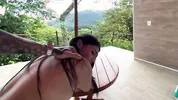 He spies on me in the shower and we fuck in the mountains