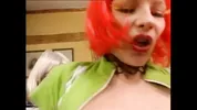 Two girls make a transvestite guy cum