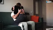 A pretty neighbor in skinny jeans seduced me for hot sex
