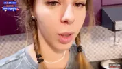 The flatmate-girl doesn't mind periodic fucking in the kitchen and get cum in her mouth and pigtails