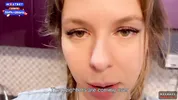 The flatmate-girl doesn't mind periodic fucking in the kitchen and get cum in her mouth and pigtails
