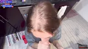 The flatmate-girl doesn't mind periodic fucking in the kitchen and get cum in her mouth and pigtails