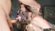 Spanish porn industry star Angelique Lapiedra gets DP�d and facials, nasty and shaved!