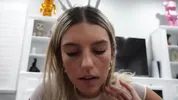 Slutty Teen Easter Bunny and Earns a MASSIVE FACIAL!!!