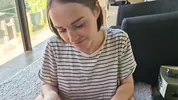 Waited a month for a blowjob, filled a cutie with cum with a bob