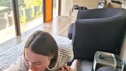 Waited a month for a blowjob, filled a cutie with cum with a bob