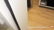 My roommate's boyfriend watches me in front of the mirror and fucks me hard