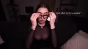 Messy sloppy blowjob while my tits bounce in your face