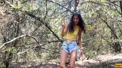 I brought the cutie to the forest to fuck and cum in her pussy