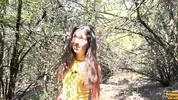 I brought the cutie to the forest to fuck and cum in her pussy