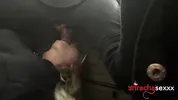 I milk him under the table at work (real risky public bj, double cumshot)