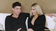 Hot busty towheaded Ema Karter rides man rod with pierced puffies - XXX!