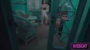 Hot Step mom cant lie without fuck and comes to Step son's shared bed for hard sex till cum in pussy