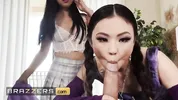 BRAZZERS - Lulu Chu & Elle Lee Combine Their Slutty Brains & Get To Work On Keiran's Cock Together