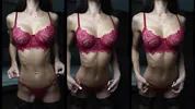 Red lingerie, burgundy lingerie, anal sex, hard anal, anal in pantyhose, anal in stockings, squirt