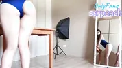 Creampie high-cut school swimsuit