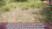 German blonde gets fucked hard in the ass in the forest