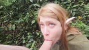 Found a red-haired elf in the forest and fucked her in public