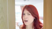 Petite Redhead in the Wrong Hotel Room Meets a Stranger| Cum on face