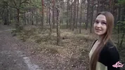 Sexy nymphomaniac in the forest made me cum in her mouth