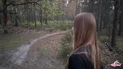 Sexy nymphomaniac in the forest made me cum in her mouth