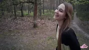 Sexy nymphomaniac in the forest made me cum in her mouth